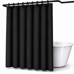 WAKESHOME - Cortina De Bano De Tela Impermeable 180*180cm + 12 Ganchos