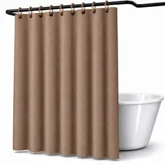 WAKESHOME - Cortina De Bano De Tela Impermeable 180*180cm + 12 Ganchos