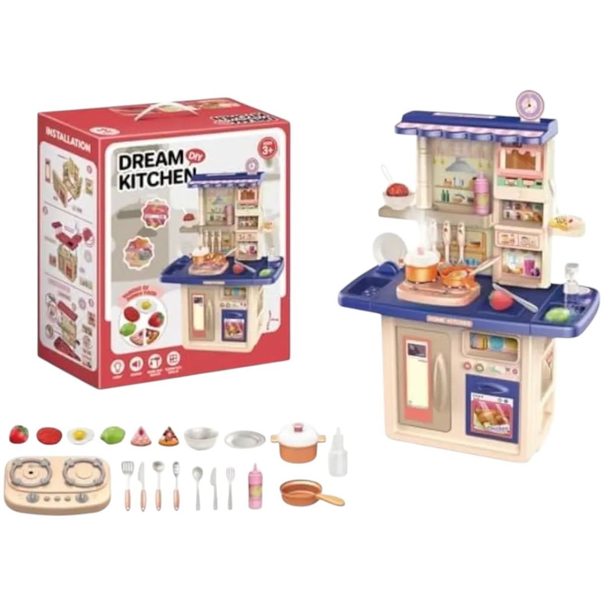 GENERICO - Cocina Infantil De Juguete con Accesorios 65CM
