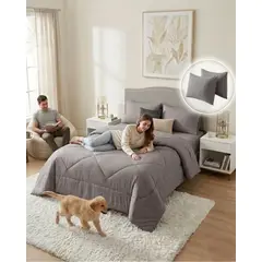 GENERICO - Juego De Cama Con Plumón Nórdico Sábanas Y Almohada 2 plazas