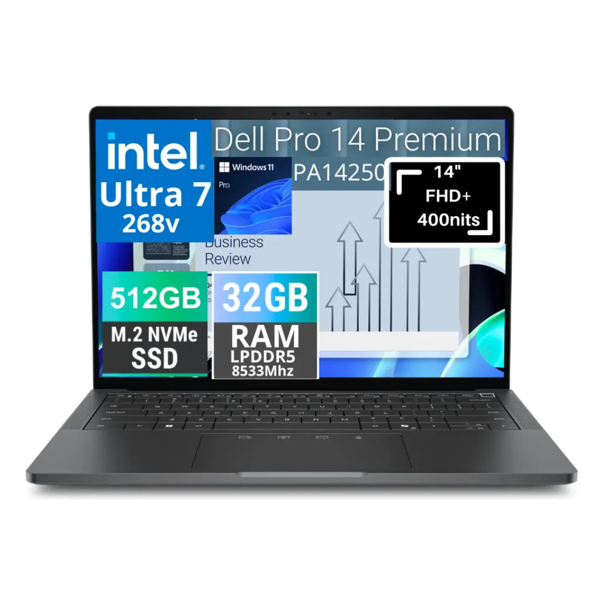 DELL - NOTEBOOK NEW DELL 14 PRO PREMIUM 2025 FHD+ ULTRA 7 268v SSD 512GB 32GB DDR5 WIN 11 PRO 3YR WARRANTY