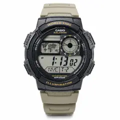 CASIO - Reloj caballero AE-1000W-5AV correa resina beige fondo gris