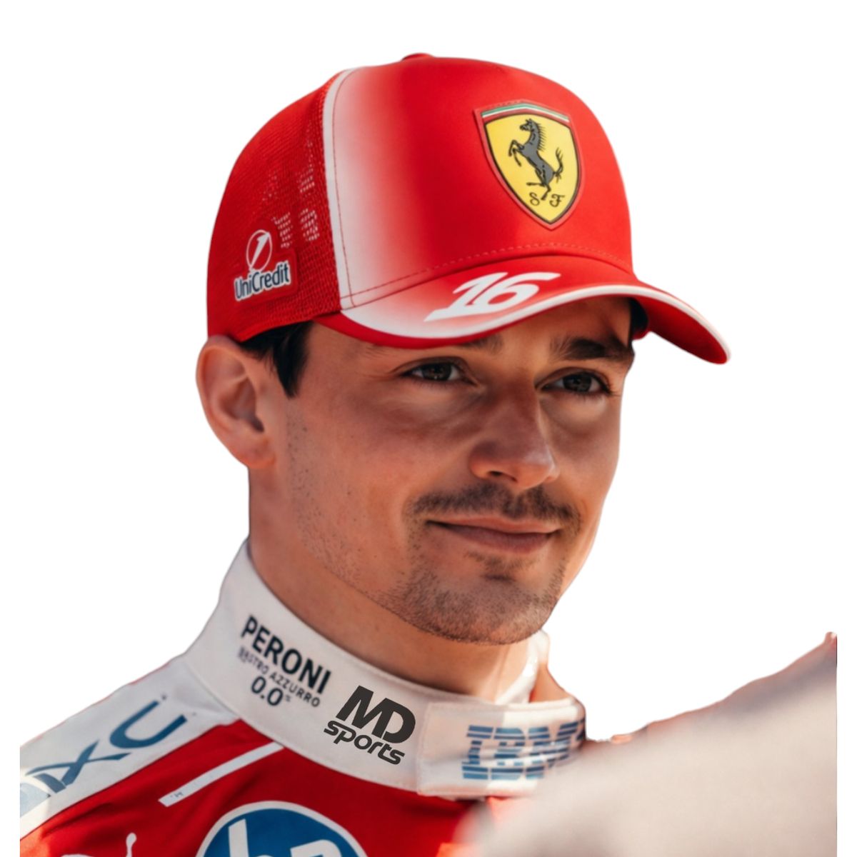 FERRARI - Gorro Jockey Puma Scuderia Ferrari HP Charles Leclerc Oficial Rojo 2026