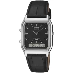 CASIO - Reloj Vintage AQ-230EL-1A Negro Cuero