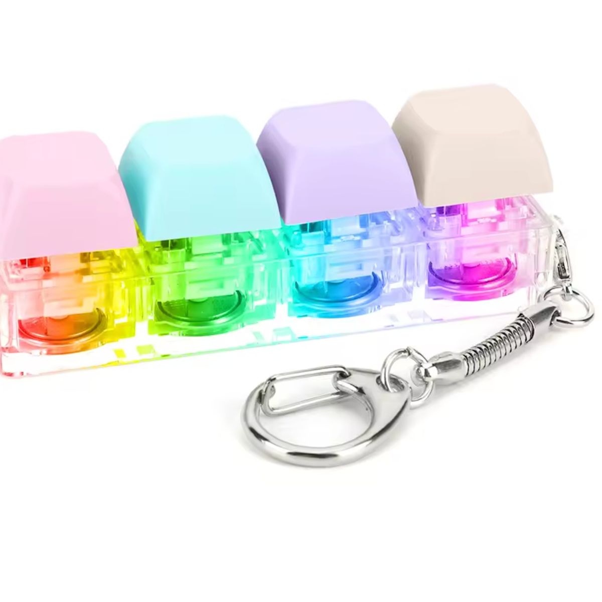 GENERICO - Llavero Armable Antiestres Teclado Click Luz Led