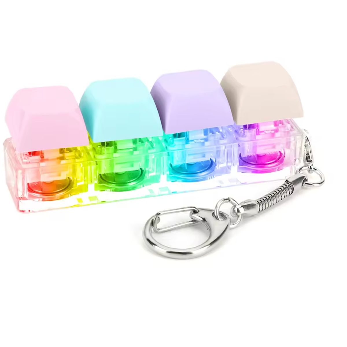 GENERICO - Llavero Armable Antiestres Teclado Click Luz Led