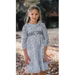 KIDS BOUTIQUE GUNGURU - Vestido Ellai, estampado toile de jouy en blanco y negro