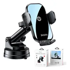 GENERICO - Soporte Auto Yesido C197 Qi 15w Ventosa + Clip 360°