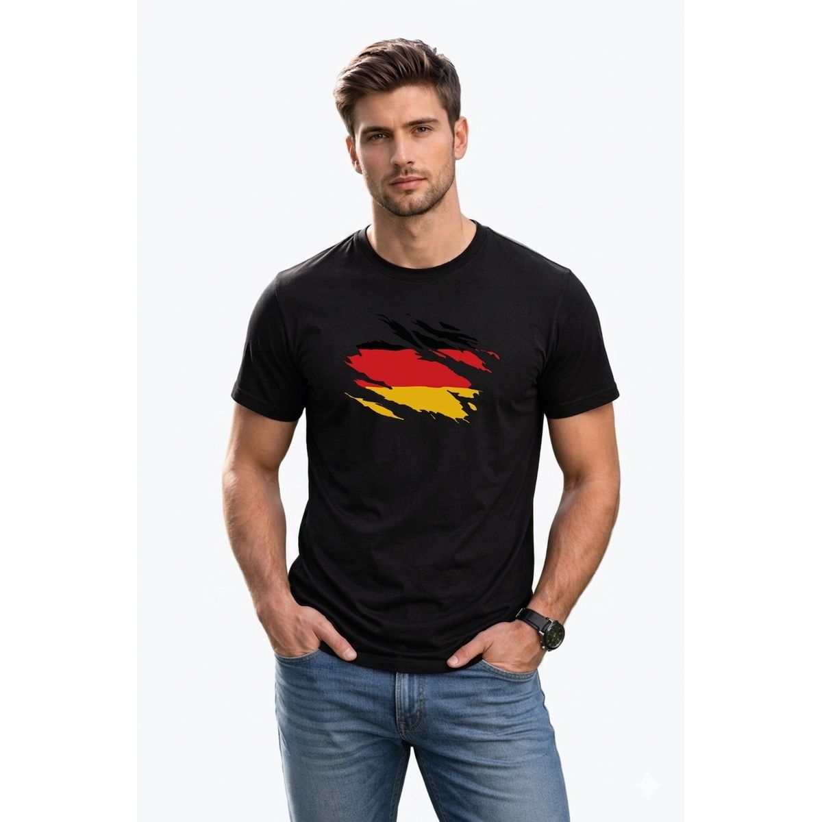 ROLY - Polera Alemania Bandera Mundial Futbol Fan Hombre Niño