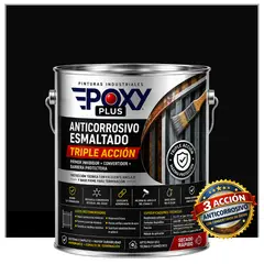 EPOXY - Anticorrosivo Profesional 3 en 1 - Directo sobre Óxido - GALÓN - NEGRO INTENSO