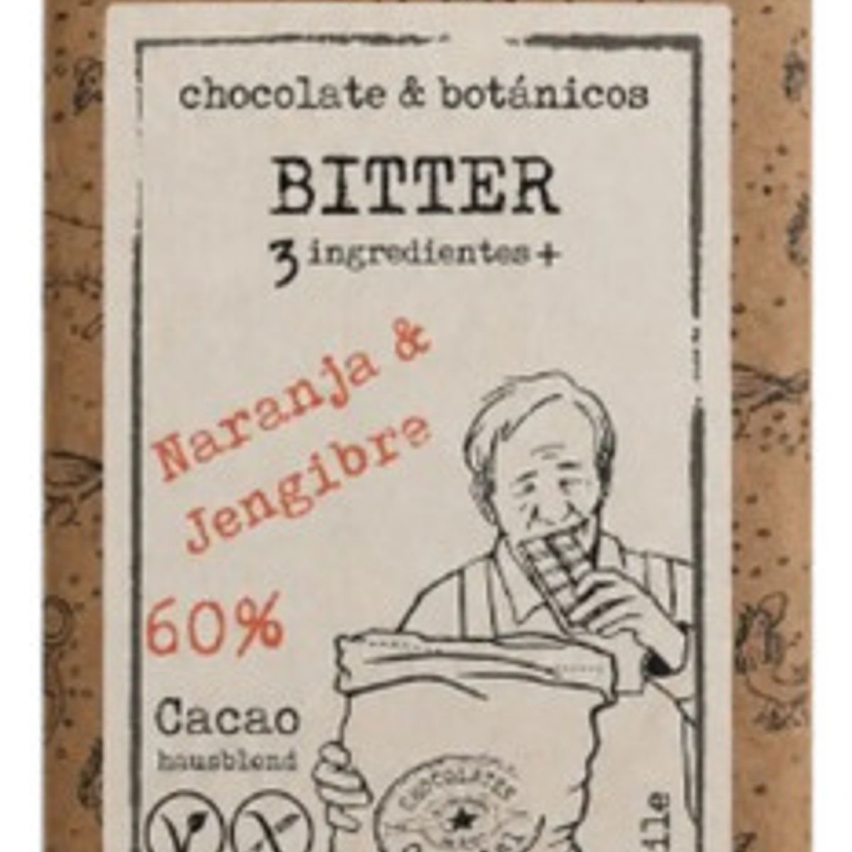 CHOCOLATES QUINTAL - Chocolate Bitter Naranja Jengibre 60% Cacao 50g - Quintal