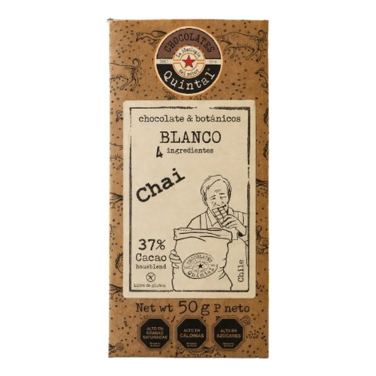 CHOCOLATES QUINTAL - Chocolate Blanco Chai 37% Cacao 50g - Quintal