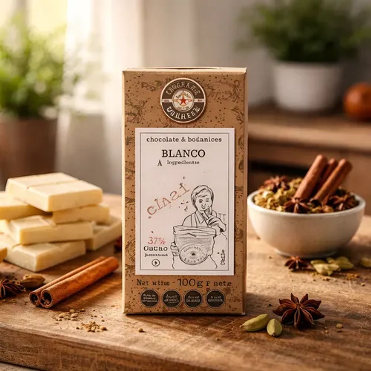 CHOCOLATES QUINTAL - Chocolate Blanco Chai 37% Cacao 50g - Quintal