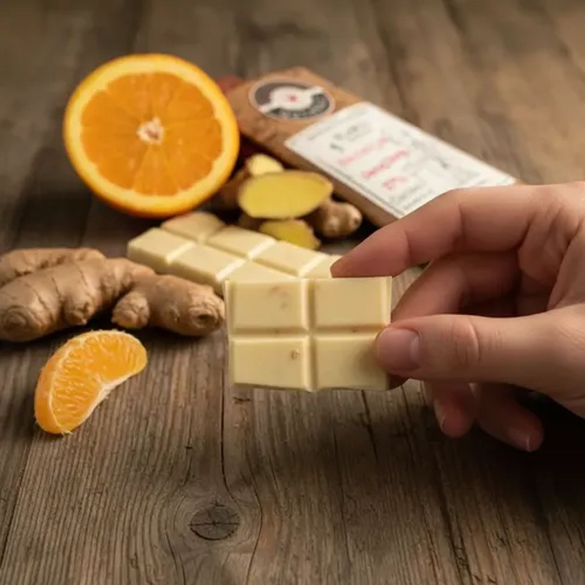 CHOCOLATES QUINTAL - Quintal - Chocolate Blanco Naranja Y Jengibre - 100g