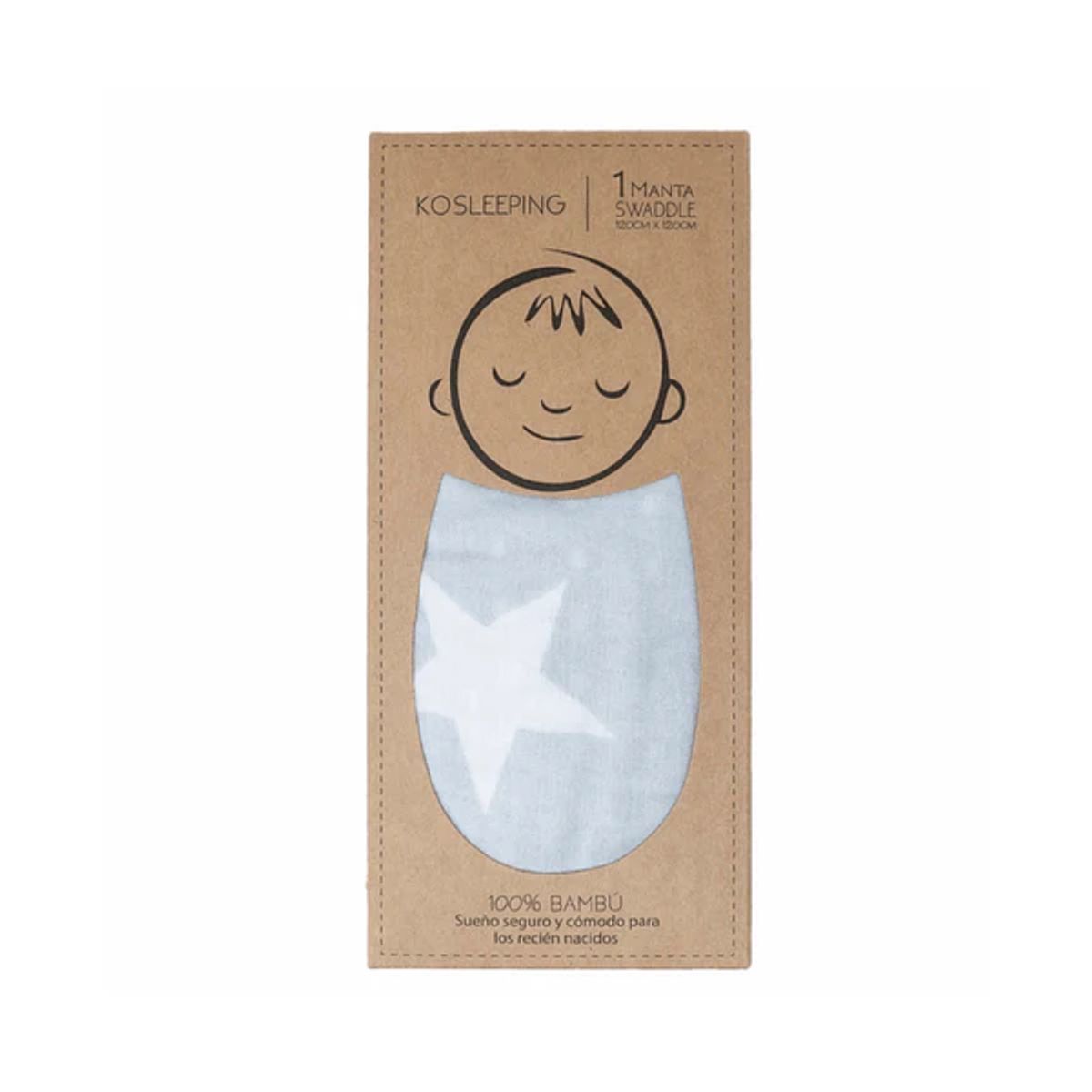 KOSLEEPING - Manta Swaddle Bambú - Gris - Kosleeping