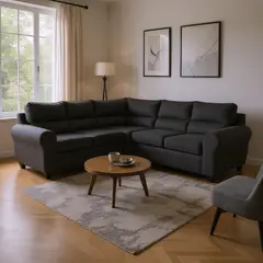 MEXX MUEBLES - Sofá Seccional Abudabi felpa