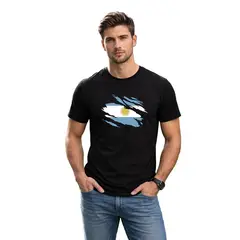 ROLY - Polera Argentina Bandera Mundial Futbol Fan Hombre Niño