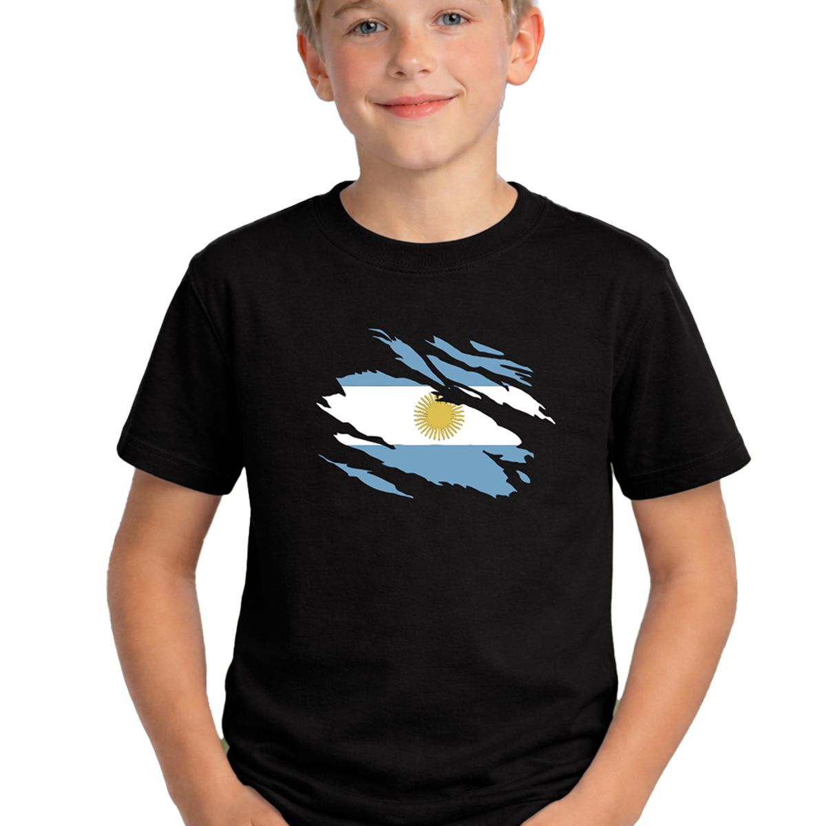 ROLY - Polera Argentina Bandera Mundial Futbol Fan Hombre Niño