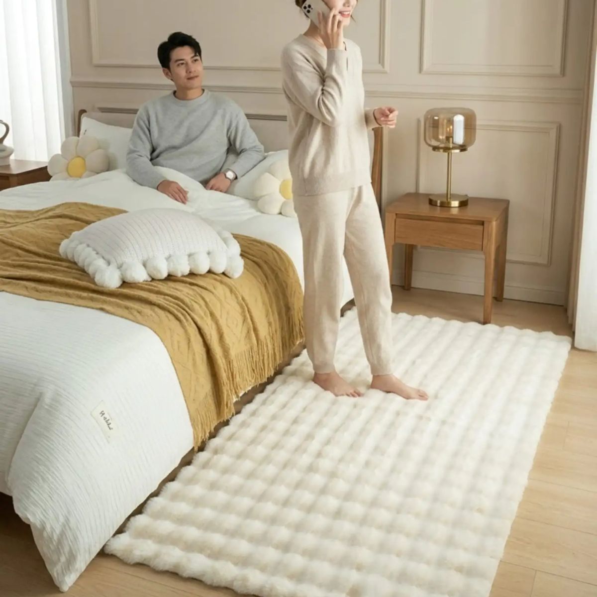 GENERICO - Alfombra Bajada de Cama Piel Sintética Soft 02