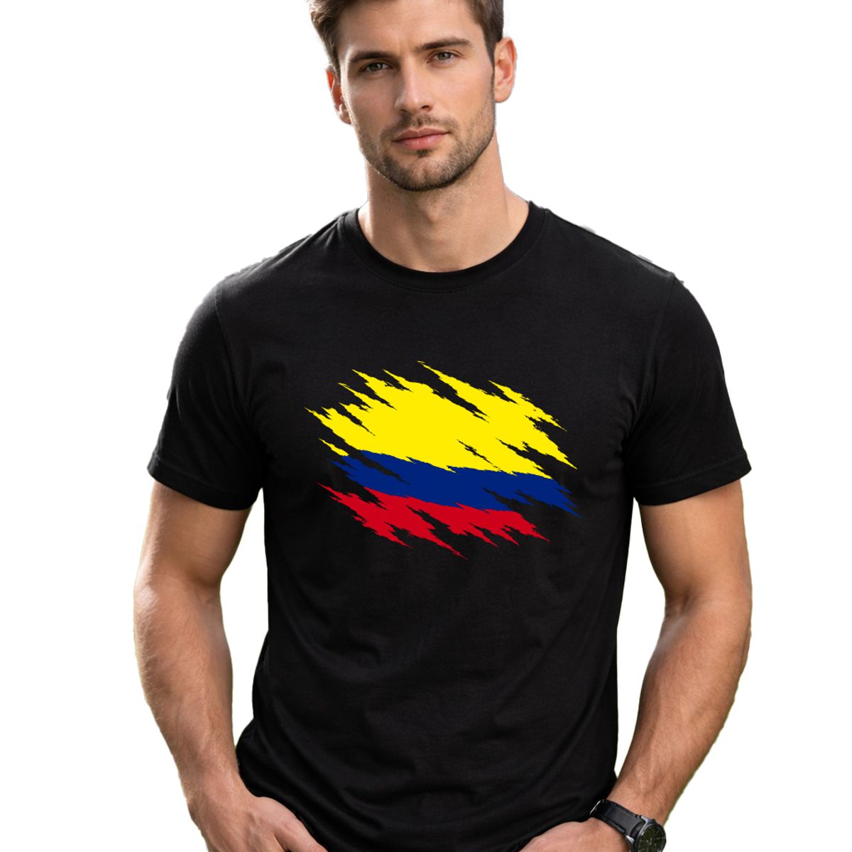 ROLY - Polera Colombia Bandera Mundial Futbol Fan Hombre Niño