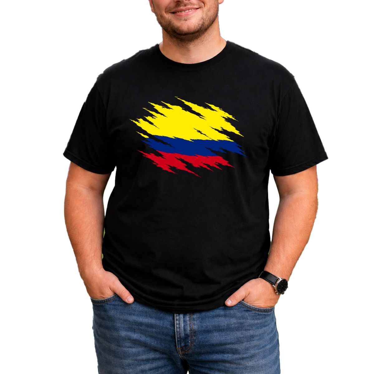 ROLY - Polera Colombia Bandera Mundial Futbol Fan Hombre Niño