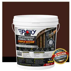 EPOXY - Anticorrosivo Profesional 3 en 1 - Directo sobre Óxido - TINETA 10 LITROS - MARRÓN SEPIA