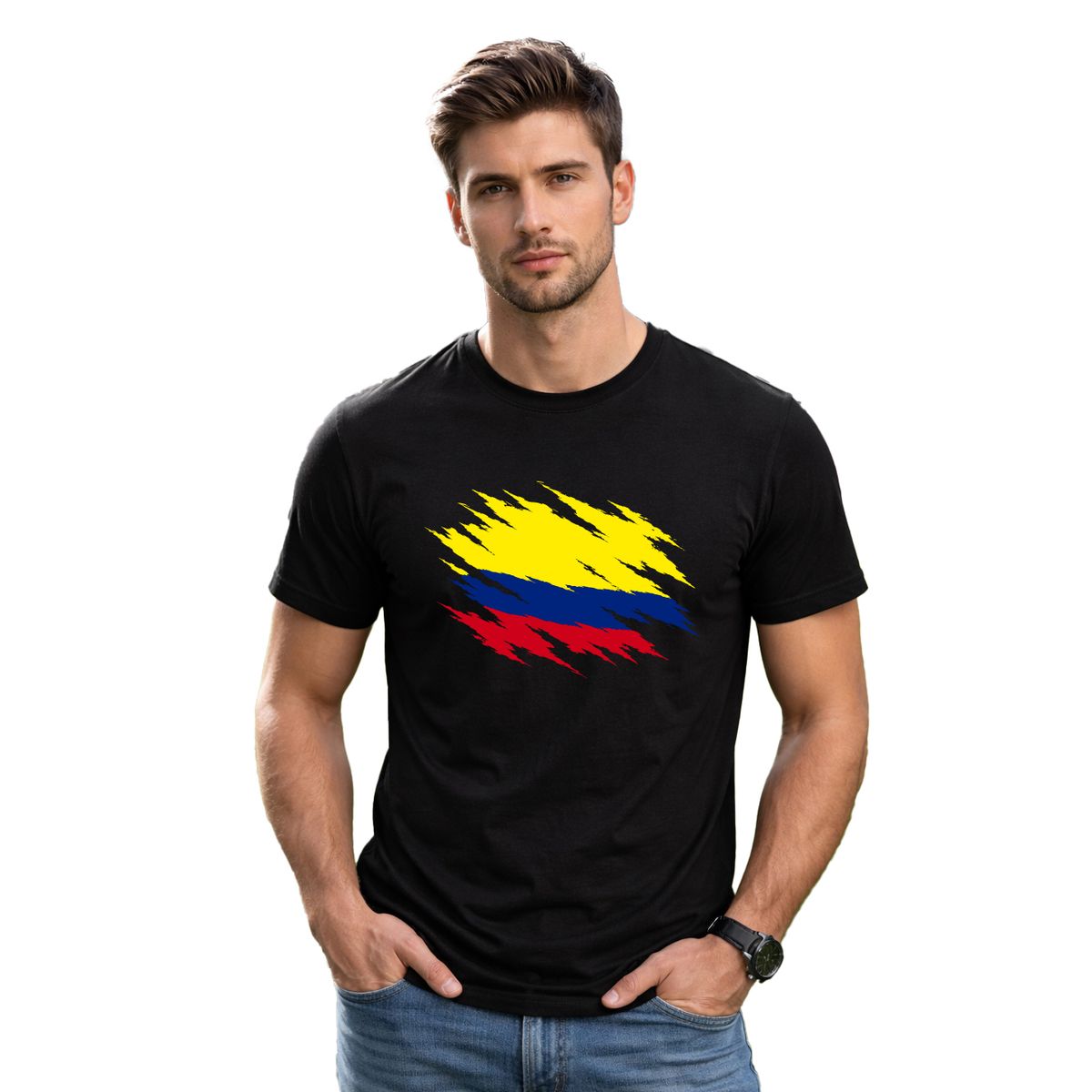 ROLY - Polera Colombia Bandera Mundial Futbol Fan Hombre Niño