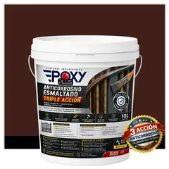 EPOXY - Anticorrosivo Profesional 3 en 1 - Directo sobre Óxido - TINETA 10 LITROS - CHOCOLATE OSCURO