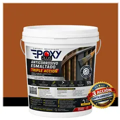 EPOXY - Anticorrosivo Profesional 3 en 1 - Directo sobre Óxido - TINETA 10 LITROS - MARRÓN NARANJA