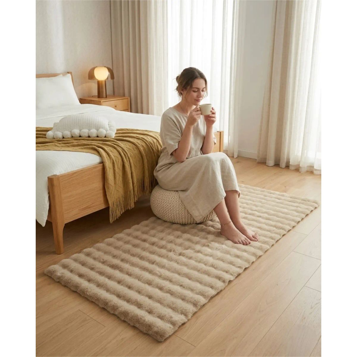 GENERICO - Alfombra Bajada de Cama Piel Sintética Soft 04