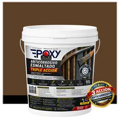 EPOXY - Anticorrosivo Profesional 3 en 1 - Directo sobre Óxido - TINETA 10 LITROS - MARRÓN TIERRA