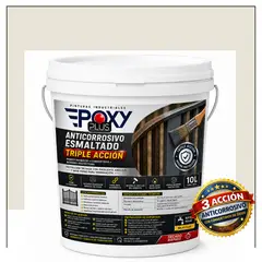 EPOXY - Anticorrosivo Profesional 3 en 1 - Directo sobre Óxido - TINETA 10 LITROS - BLANCO GRISÁCEO