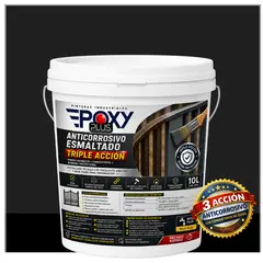 EPOXY - Anticorrosivo Profesional 3 en 1 - Directo sobre Óxido - TINETA 10 LITROS - NEGRO GRAFITO
