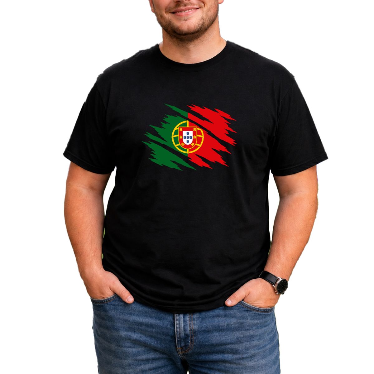 ROLY - Polera Portugal Bandera Mundial Futbol Fan Hombre Niño