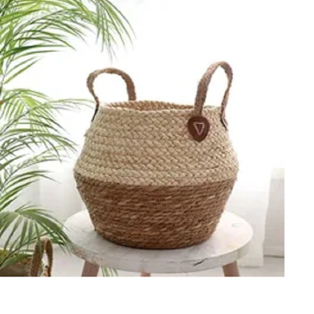 GENERICO - Maceta Mimbre Cesta de Yute Jardinería Decoración Hogar, 29x30x35 cm