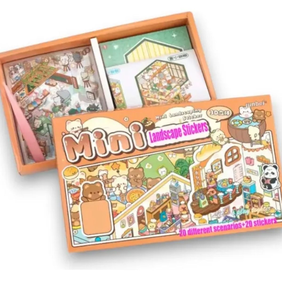 GENERICO - Libro Pegatinas Escenas Miniatura Stickers 3d Dibujo 40p