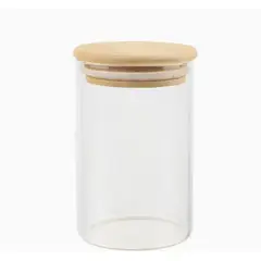 GENERICO - Frasco de vidrio con tapa de madera