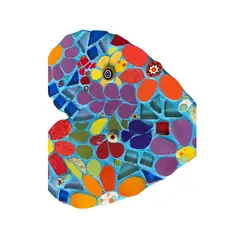 GENERICO - DÚO CORAZONES FANTASIA FLORES MOSAICO CALIPSO