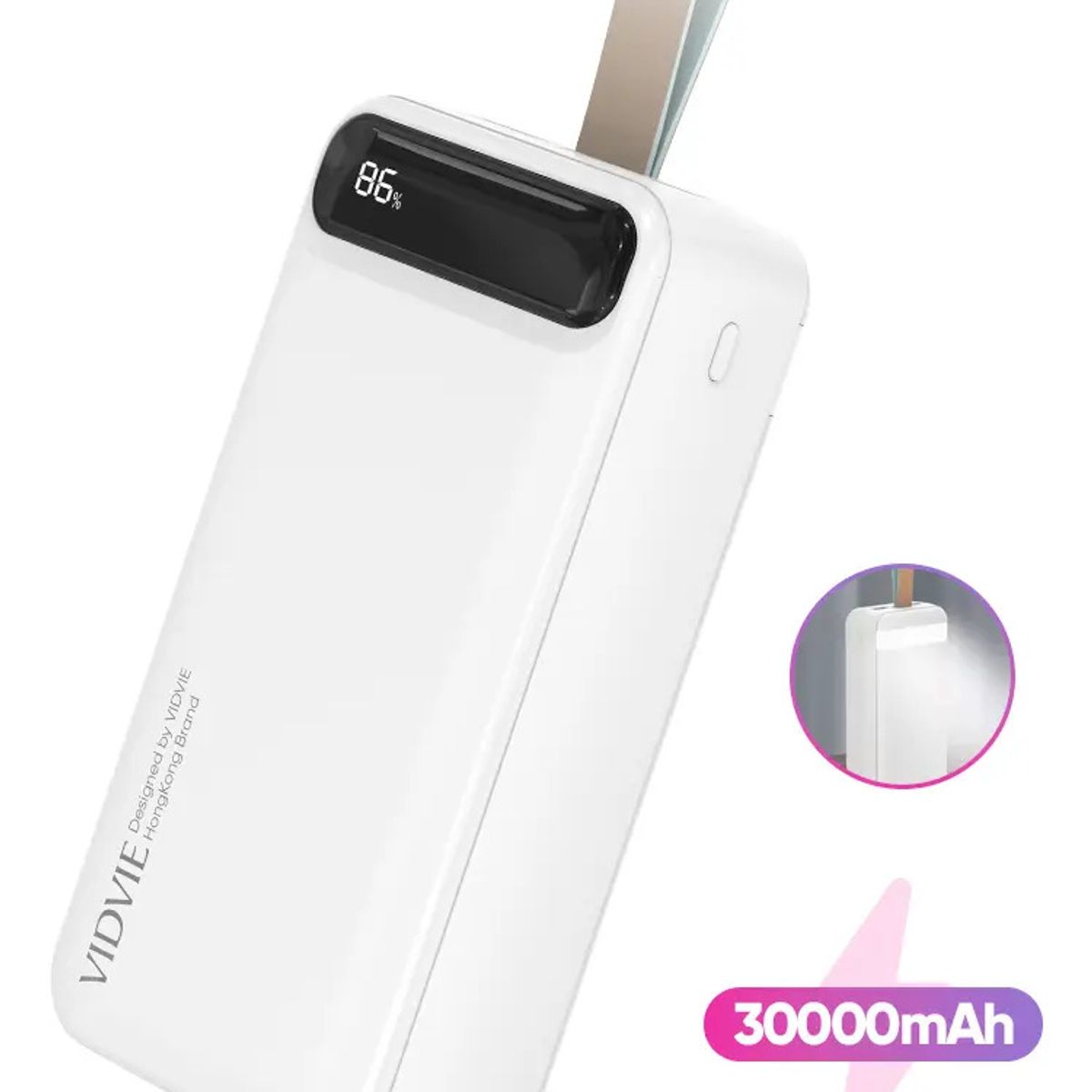 IRM - Cargador Portatil Power Bank Carga Rapida Con Correa Pantalla Digital Telefono Nueva Figoimport