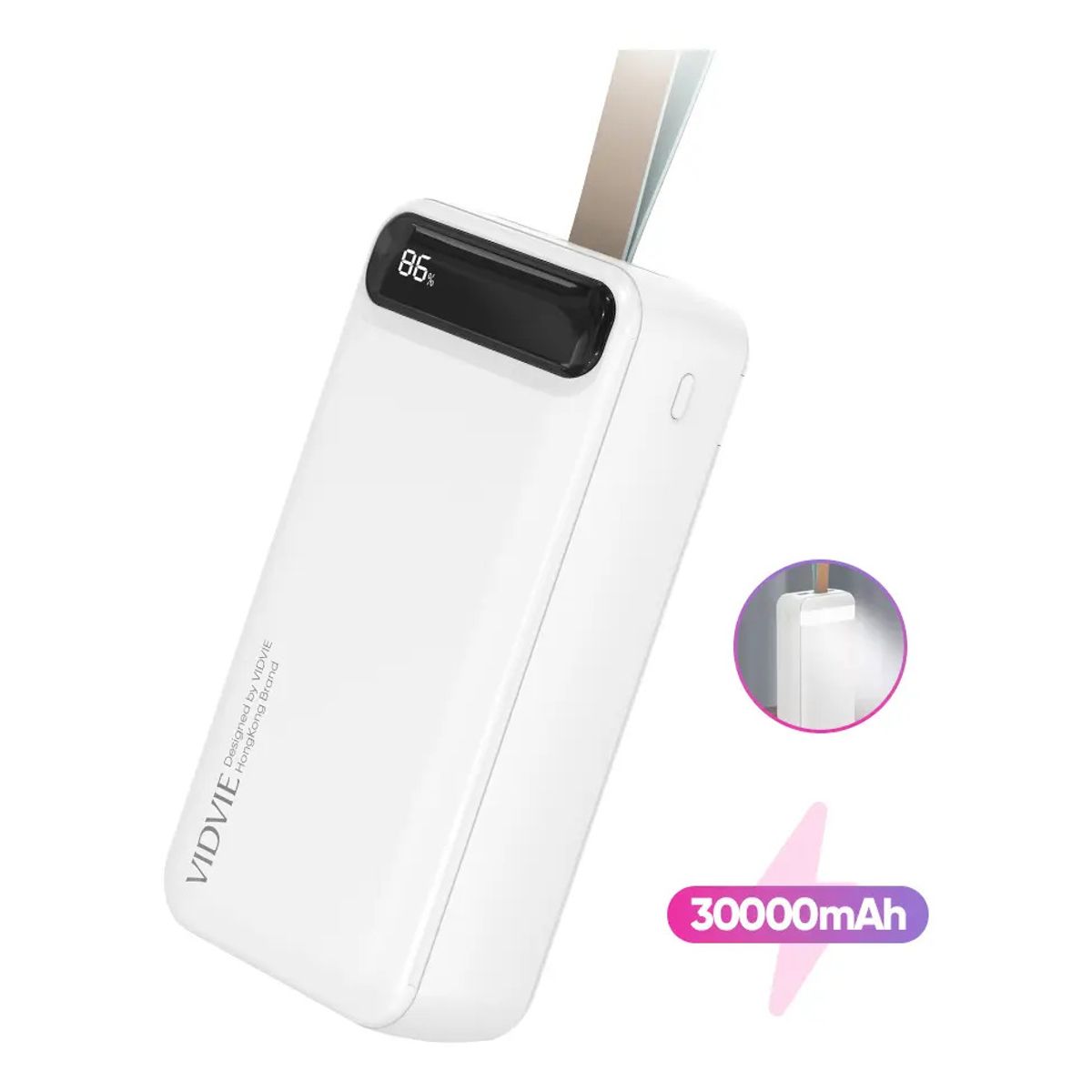 IRM - Cargador Portatil Power Bank Carga Rapida Con Correa Pantalla Digital Telefono Nueva Figoimport