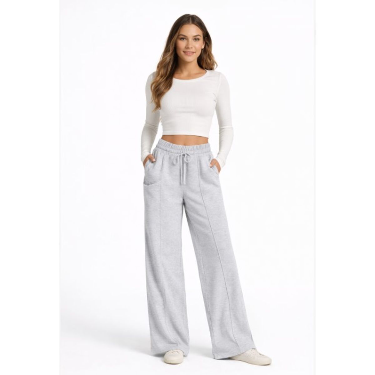 AGW - Pantalon Palazzo mujer pinzas ancho
