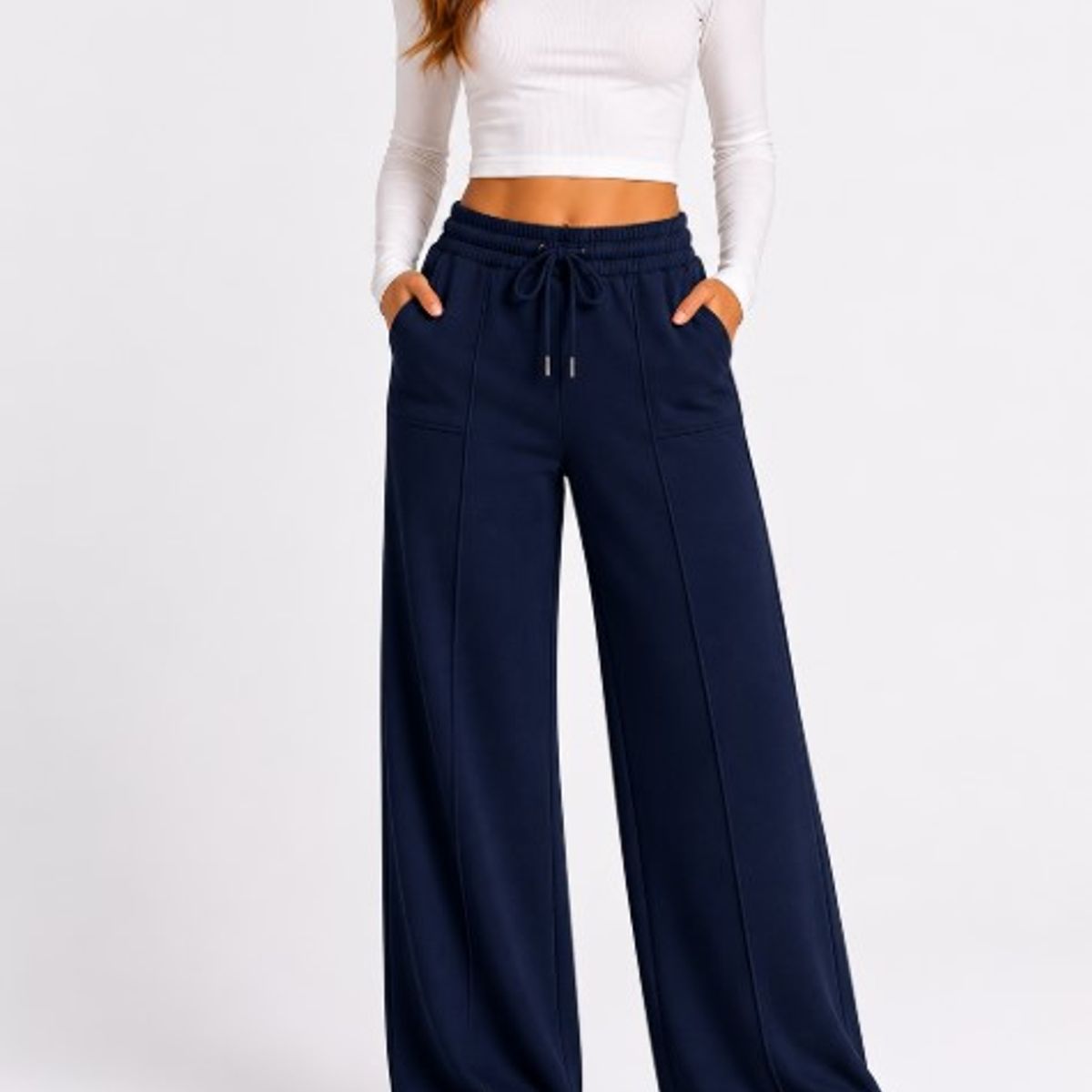 AGW - Pantalon Palazzo mujer pinzas ancho