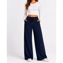 AGW - Pantalon Palazzo mujer pinzas ancho