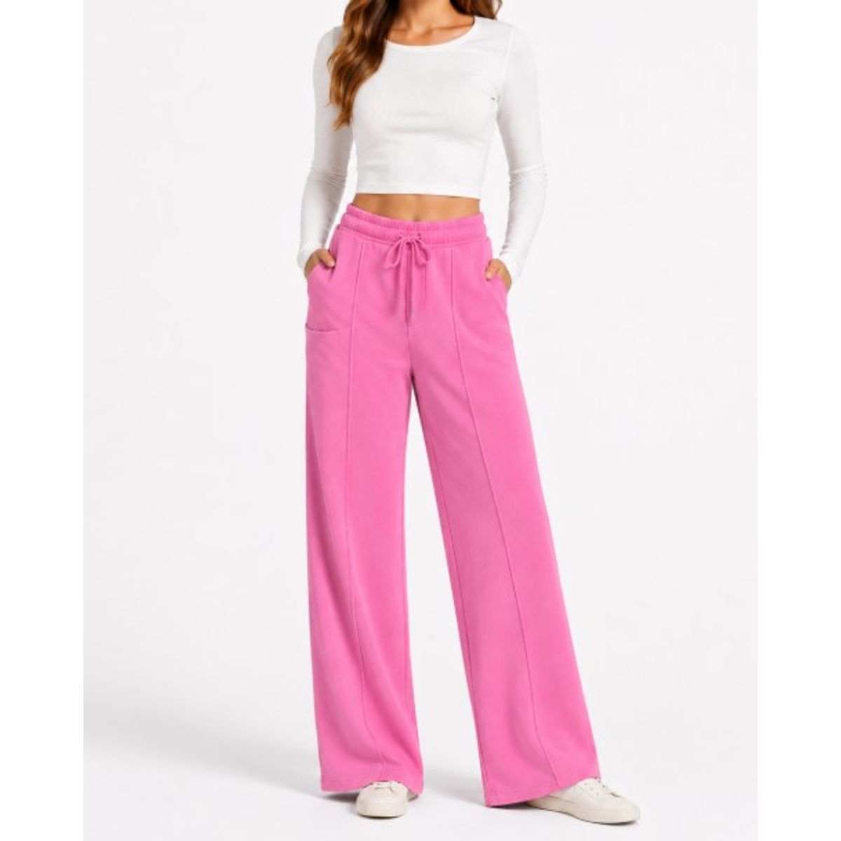 AGW - Pantalon Palazzo mujer pinzas ancho
