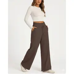 AGW - Pantalon Palazzo mujer pinzas ancho