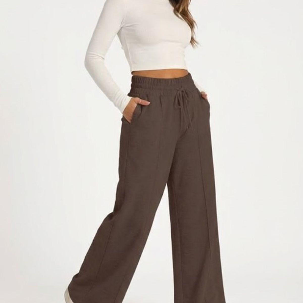 AGW - Pantalon Palazzo mujer pinzas ancho