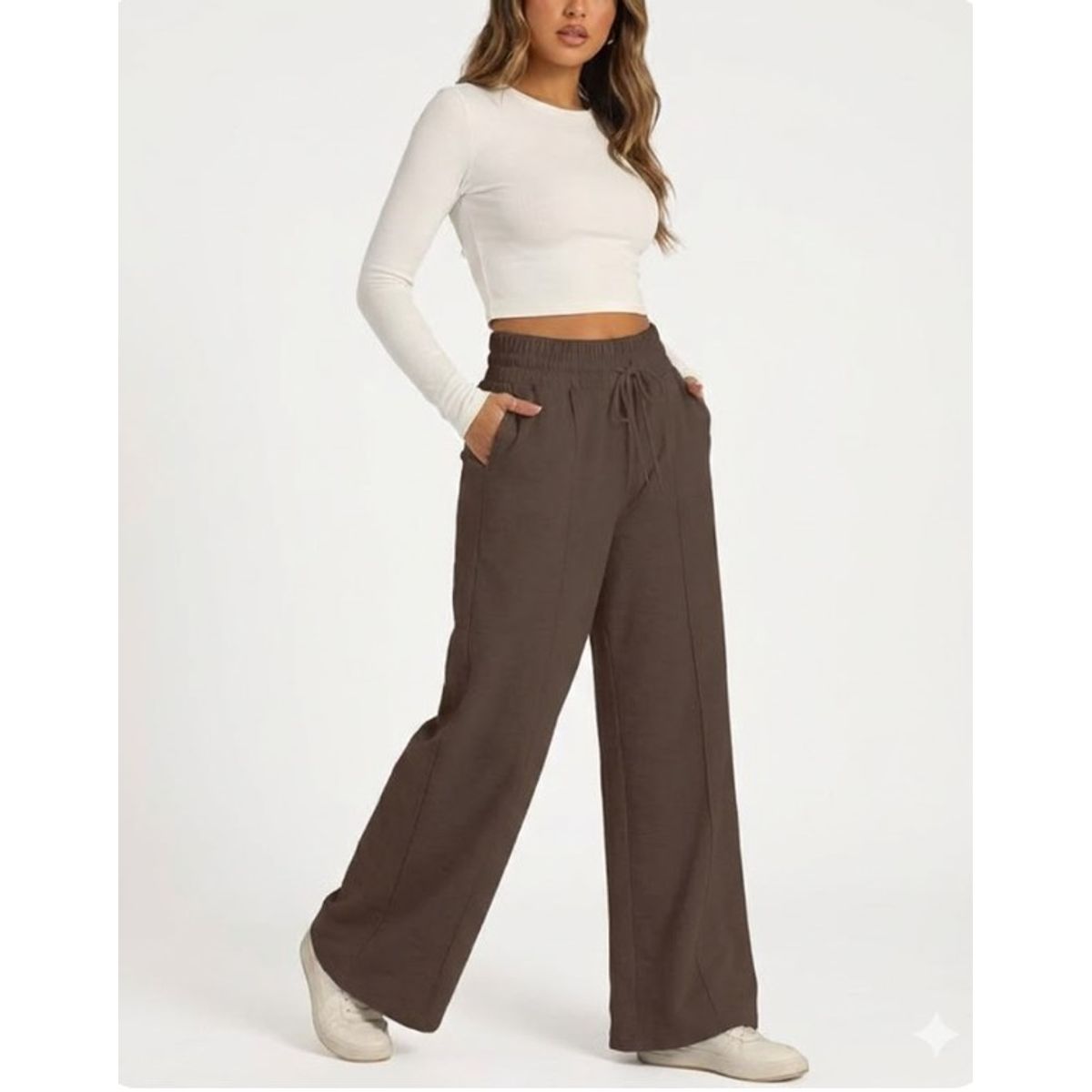 AGW - Pantalon Palazzo mujer pinzas ancho