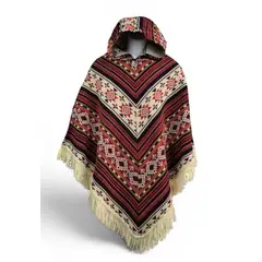 MORLAN - Poncho De Lana De Alpaca Y Oveja Esquinado Multicolor