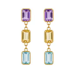 MERY SATT - AROS MULTIPIEDRAS SEMIPRECIOSAS MOSAICO ORO 18K