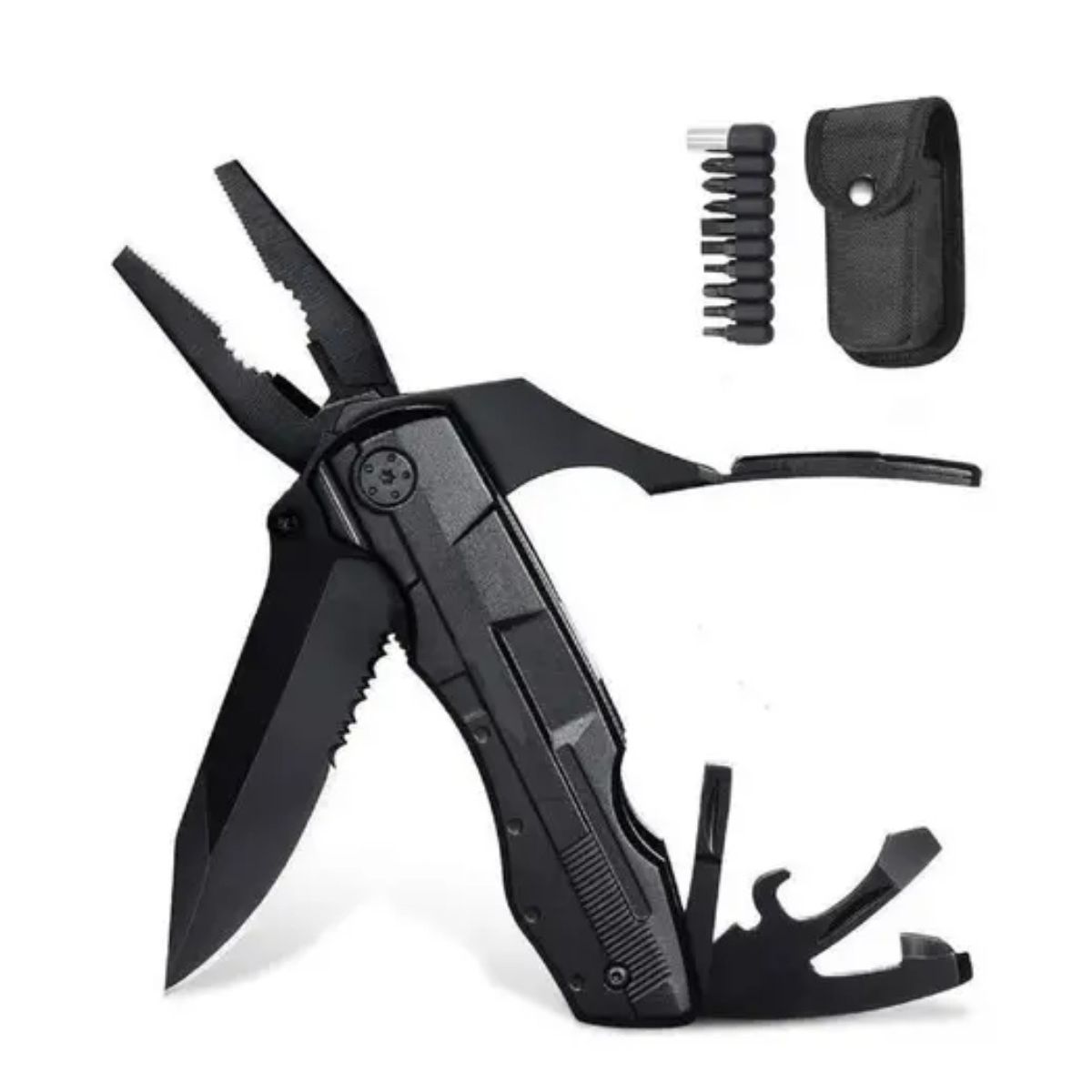 GENERICO - Navaja Tactica Cuchillo Tactico Militar Alilicate 16en1 Blck Color Negro Labg